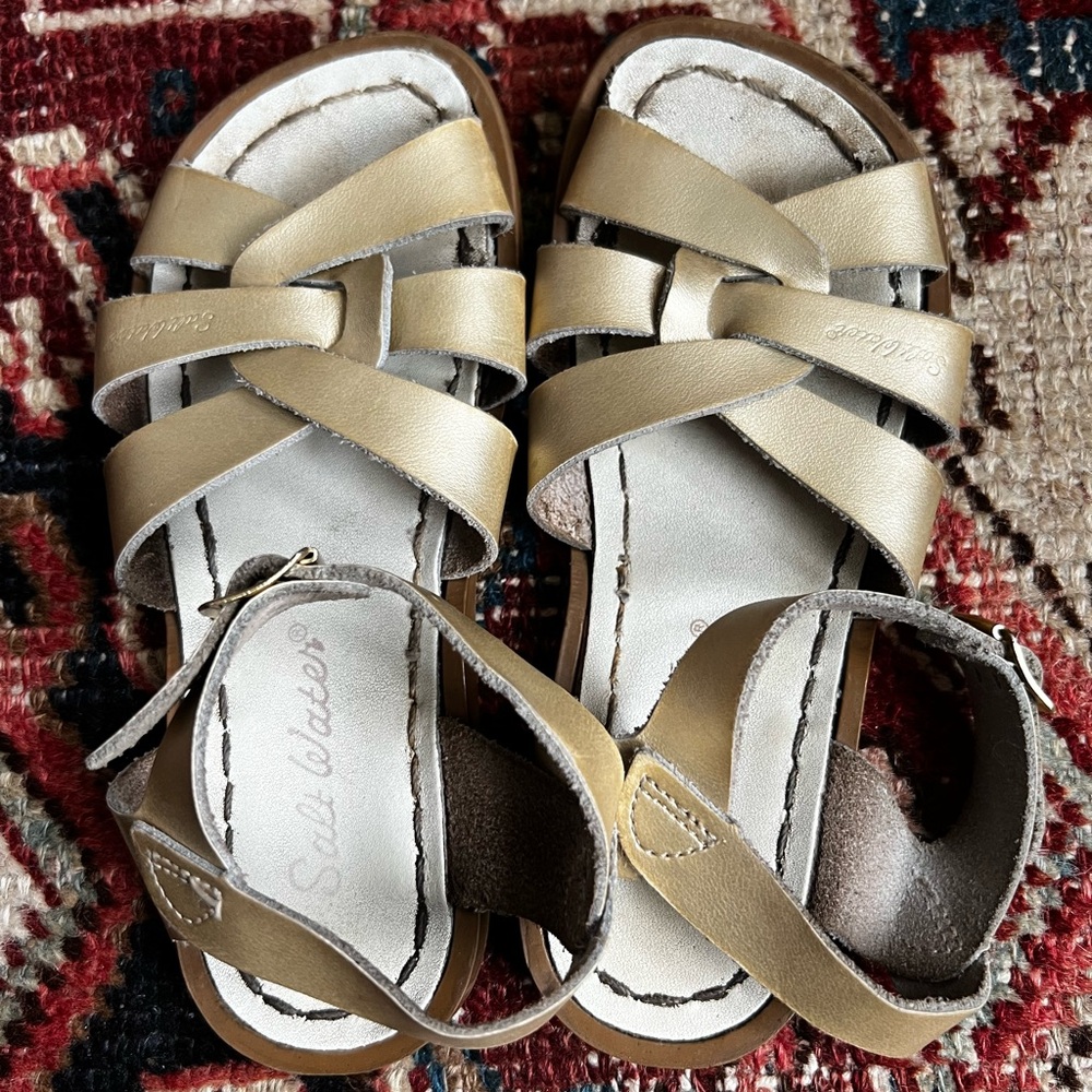 Saltwater Classic Kids Sandals - Gold Size 11 Toddler